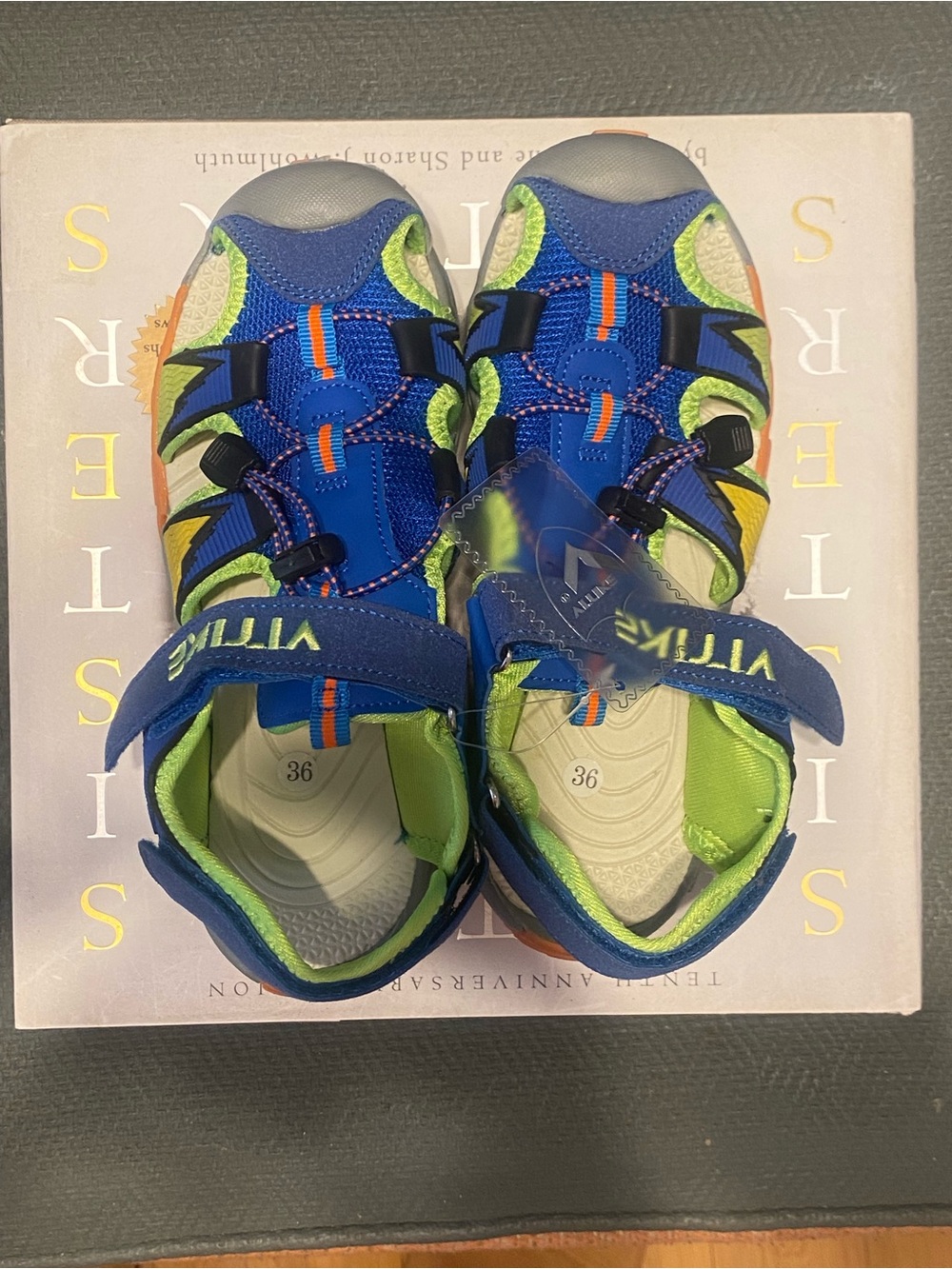 Vitike Kids Blue & Lime Active Sandals - Secure Hook-and-Loop Fit
